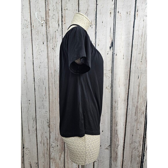 LEMON TART Black‎ Short Sleeve Off Shoulder Blouse Shirt Top Tee Women's M NW - Picture 2 of 6